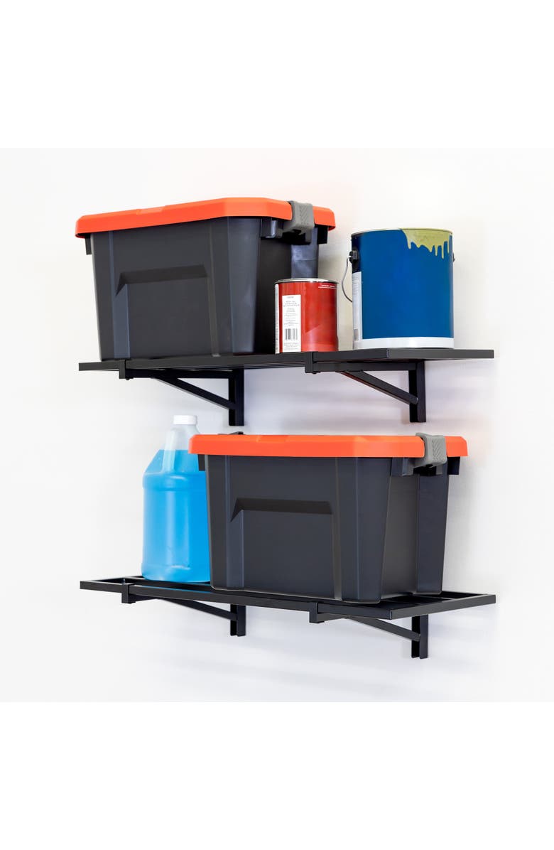 StoreYour 1' x 2' Bristol Garage Wall Mount Shelves | 2 Pack | Black, Main, color, Black
