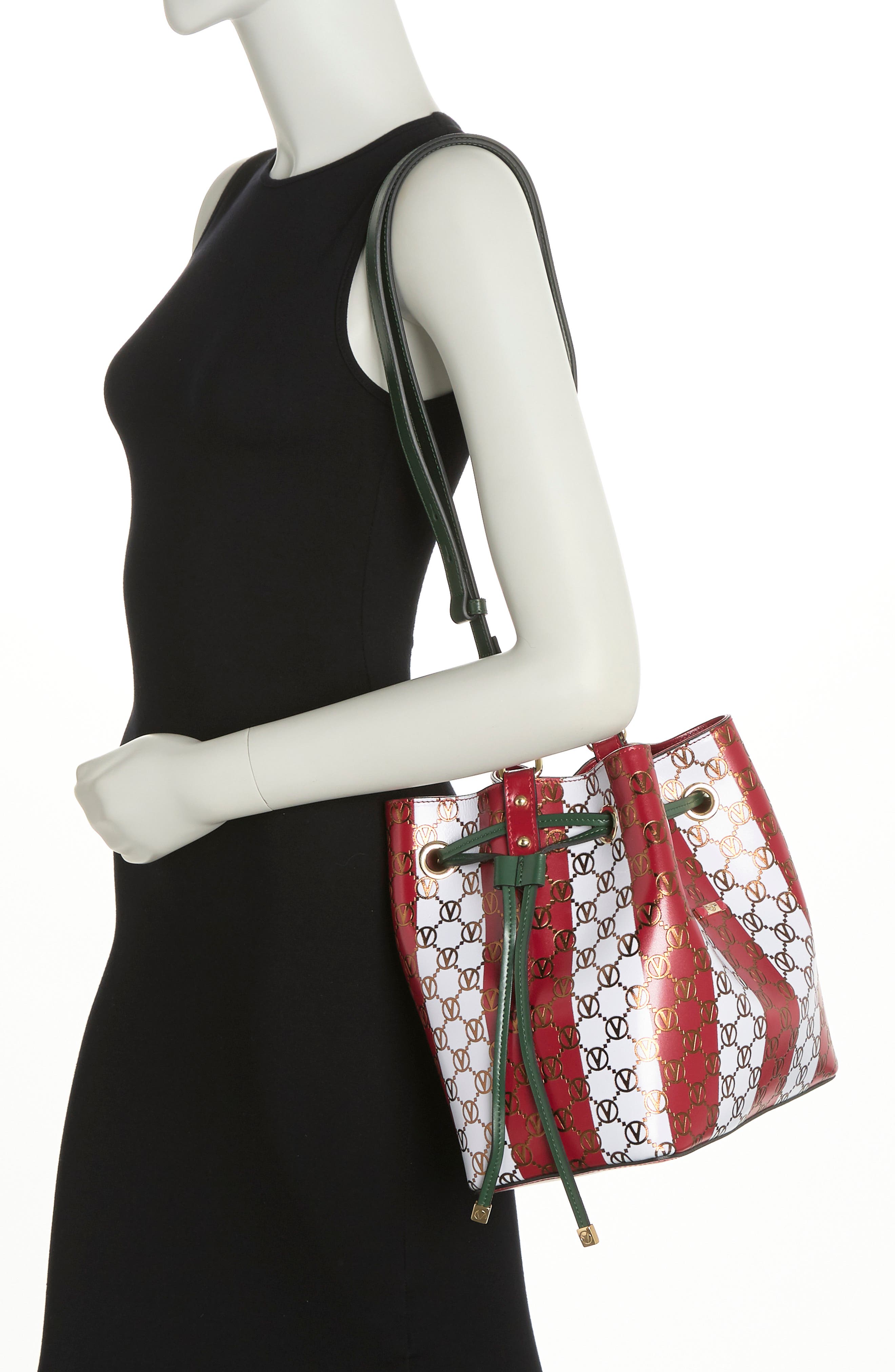 VALENTINO BY MARIO VALENTINO Karl Monogram Stripe Tote Bag, Alternate, color, 