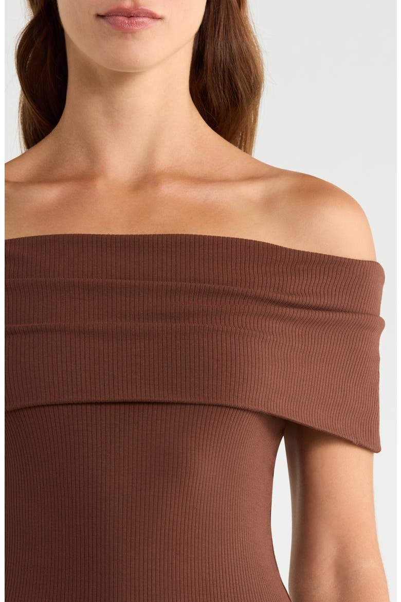 Rosarita Rib Knit Off-the-Shoulder Top, Alternate, color, OAK