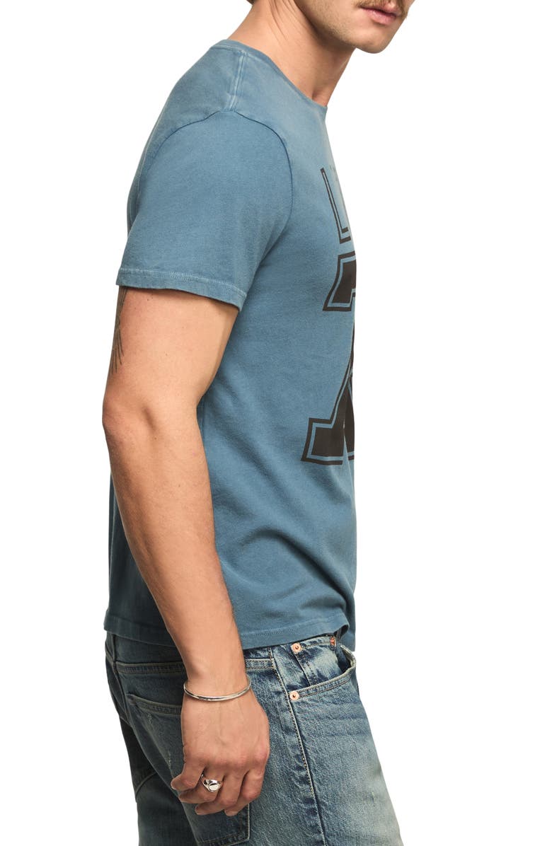 Lucky Brand Lucky Cards Football Embroidered Graphic T-Shirt, Alternate, color, Real Teal