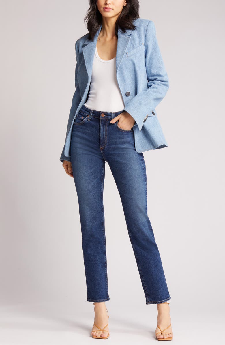 AG Saige High Waist Straight Leg Jeans, Main, color, Catch