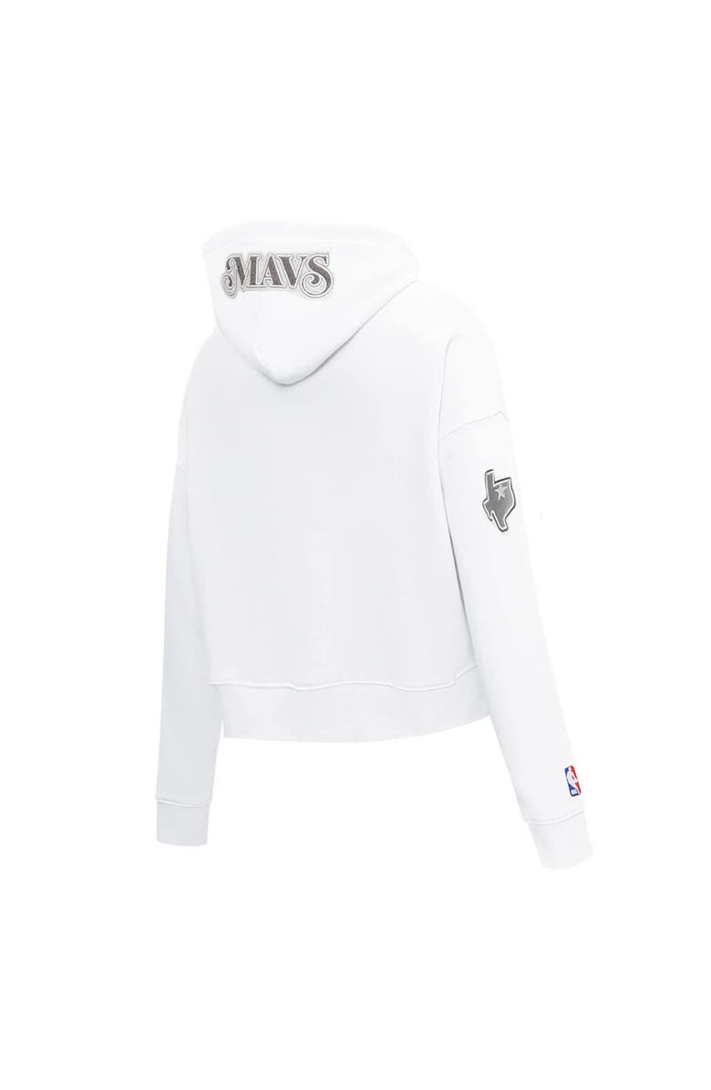 PRO STANDARD Women's Pro Standard White Dallas Mavericks 2024/25 City Edition Chenille Applique Cropped Pullover Hoodie, Alternate, color, 