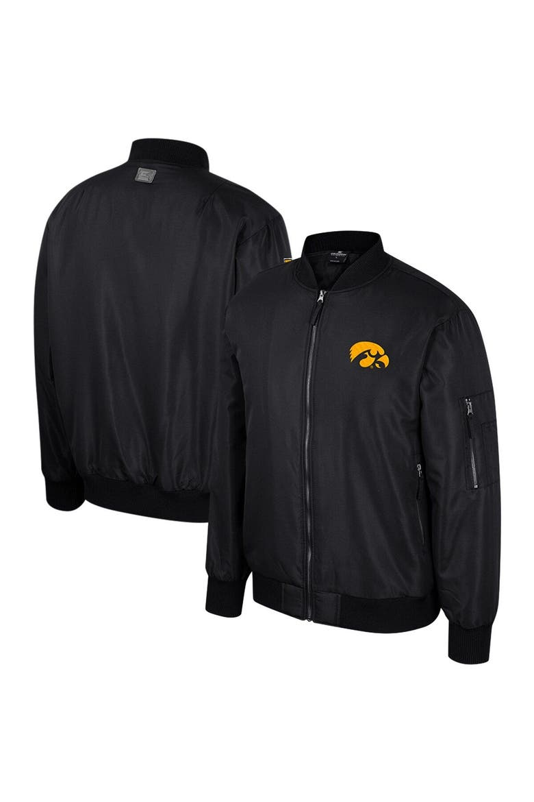 Men's Colosseum  Black Iowa Hawkeyes Full-Zip Bomber Jacket, Main, color, Black
