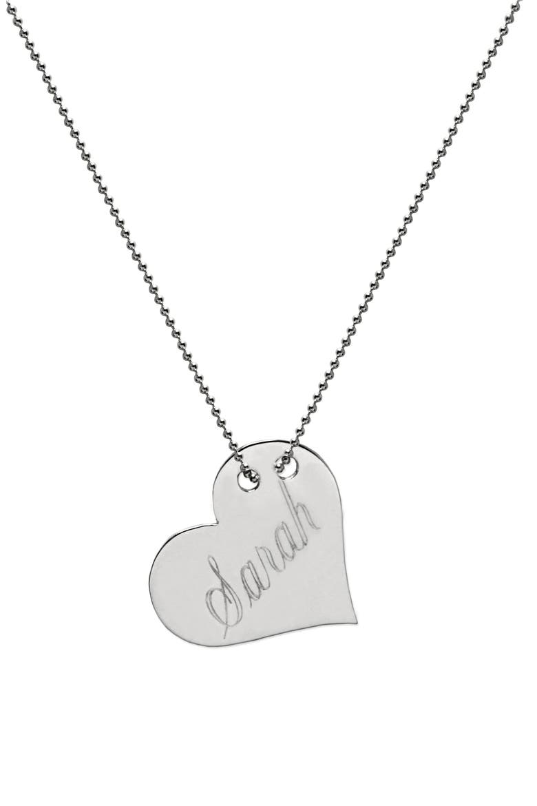 Personalized Heart Pendant Necklace, Alternate, color, STERLING SILVER
