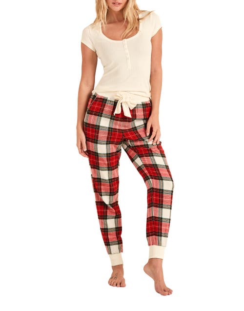 Adore Me Caileigh Pajama T-shirt & Jogger Set In Multi