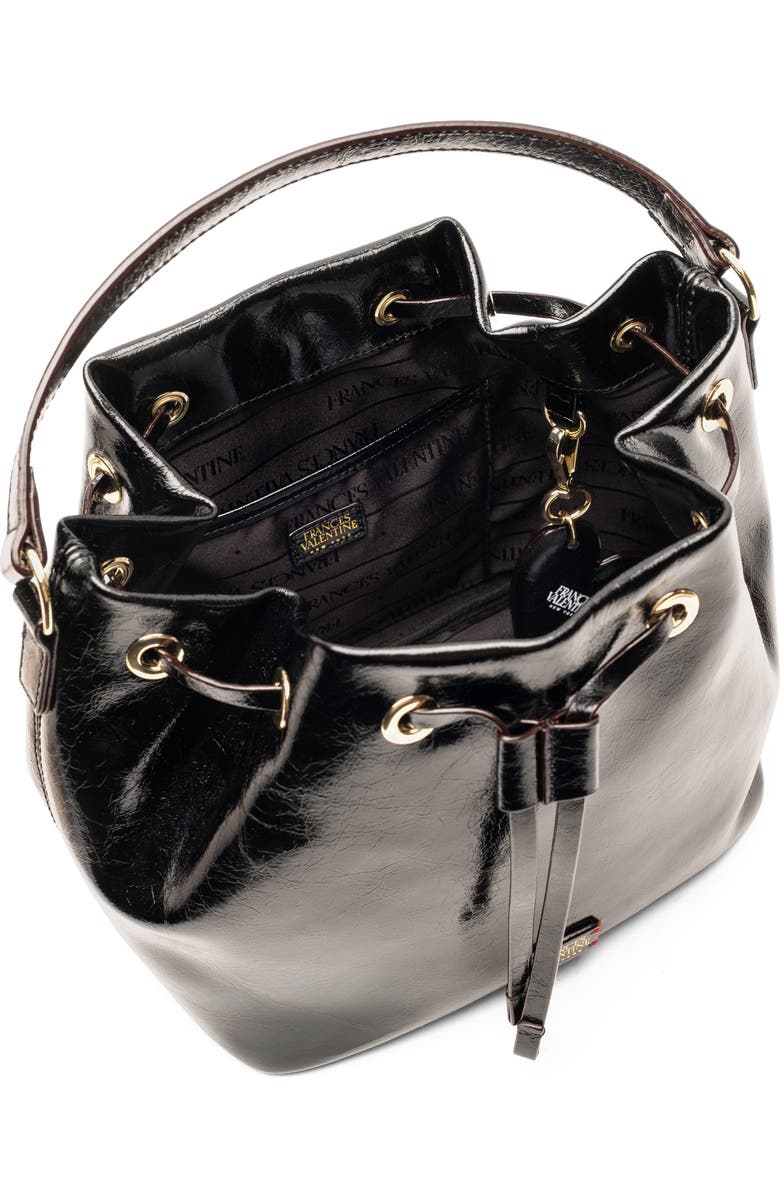 Frances Valentine Medium Minnie Leather Bucket Bag, Alternate, color, Black