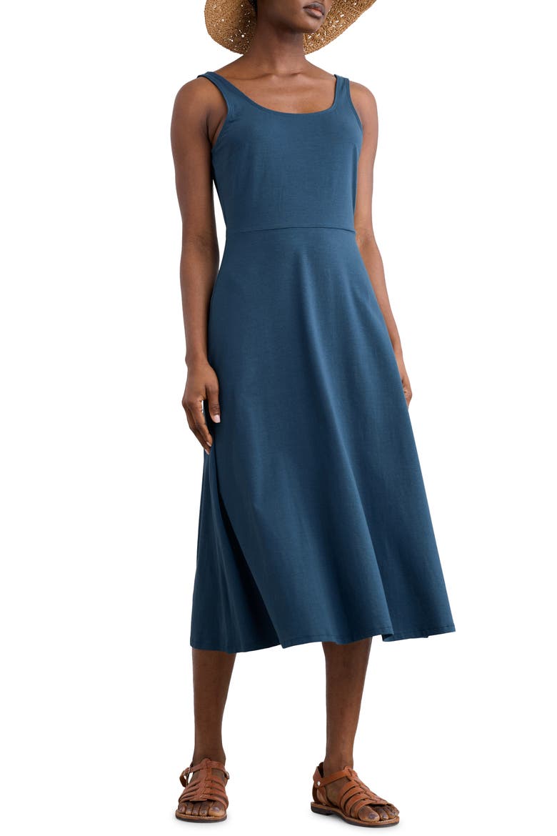 Sun Gleam Sleeveless Stretch Organic Cotton Jersey Midi Dress, Main, color, OIL PAINT