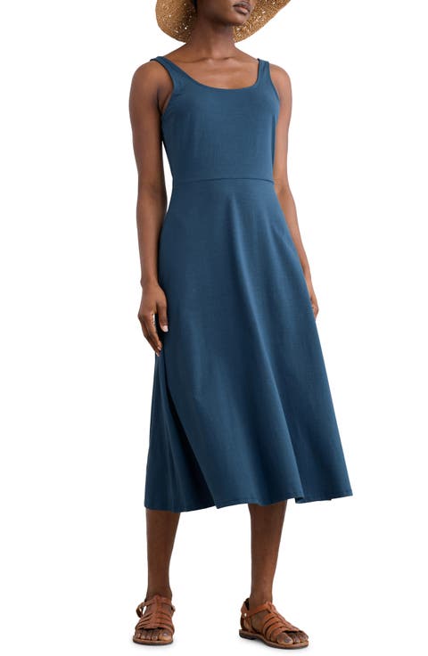Sun Gleam Sleeveless Stretch Organic Cotton Jersey Midi Dress