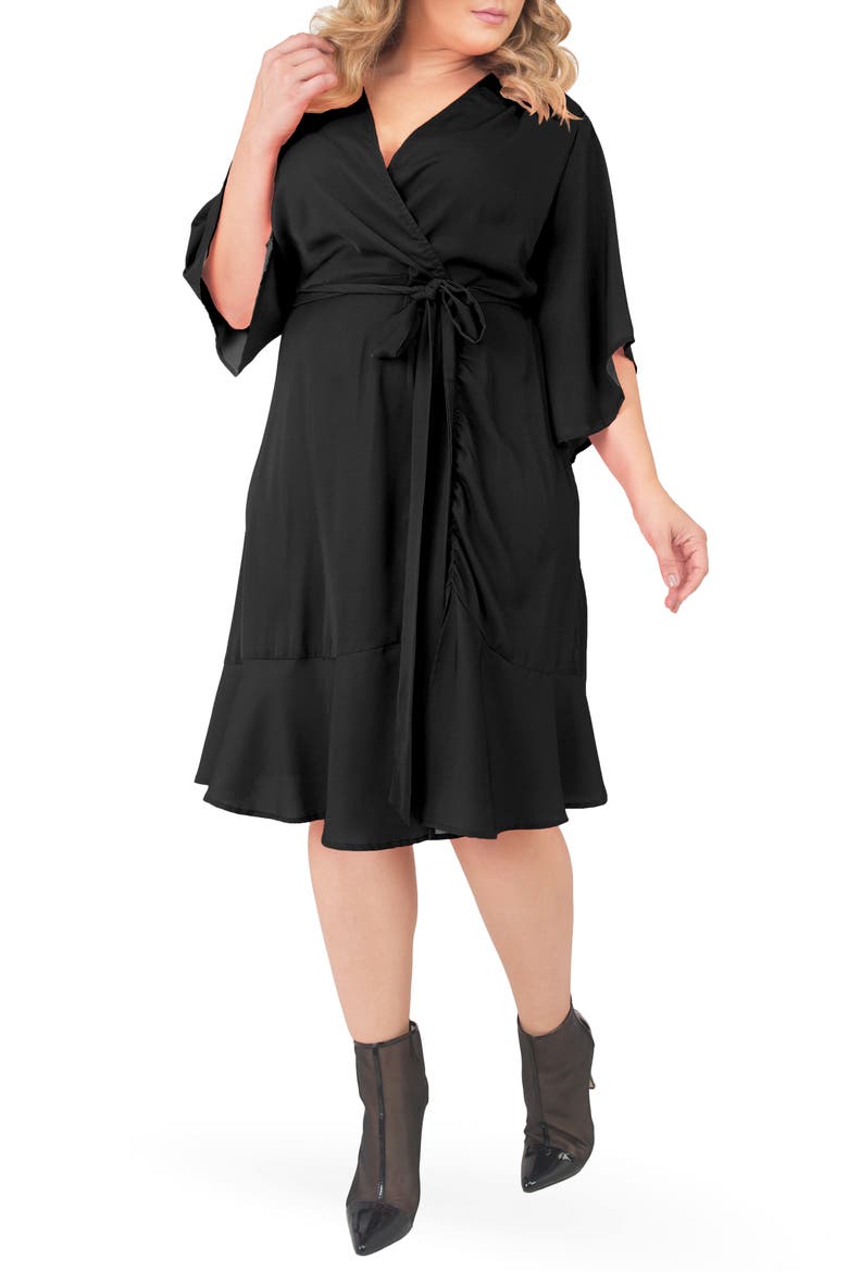 Wrap Dress, Main, color, BLACK