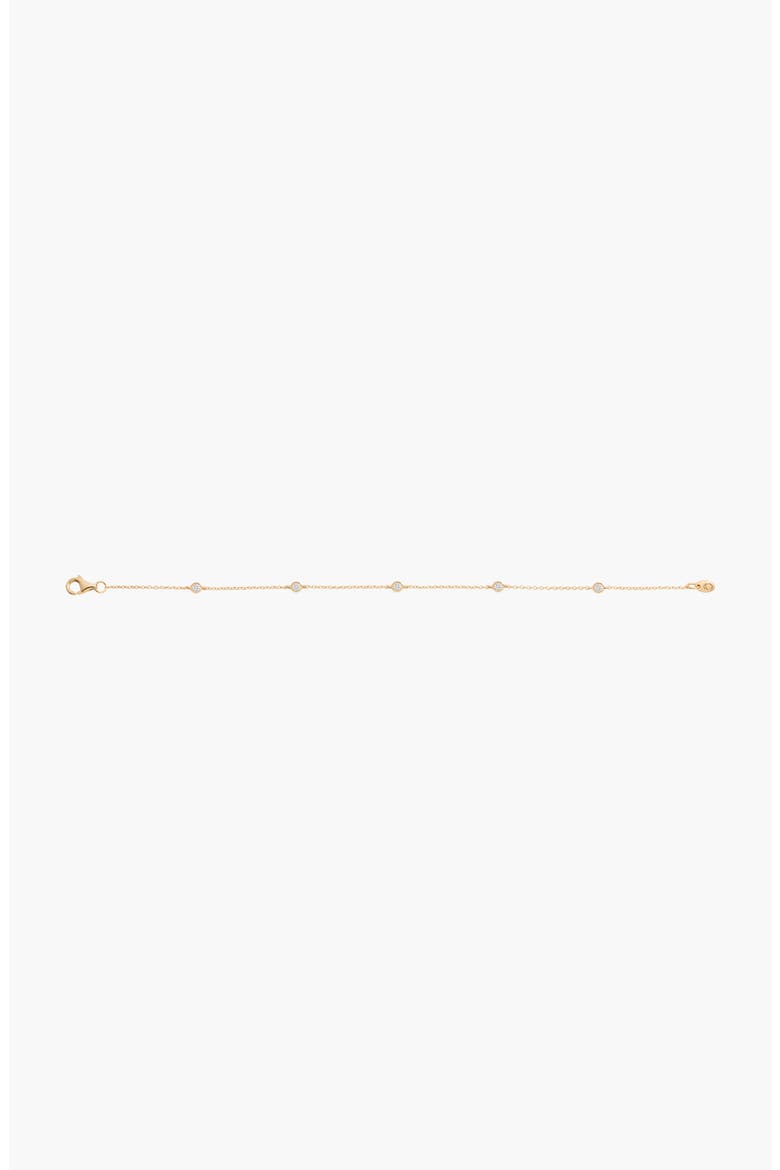 Lab Grown White Sapphire Station Bracelet, Alternate, color, Yellow Gold Vermeil