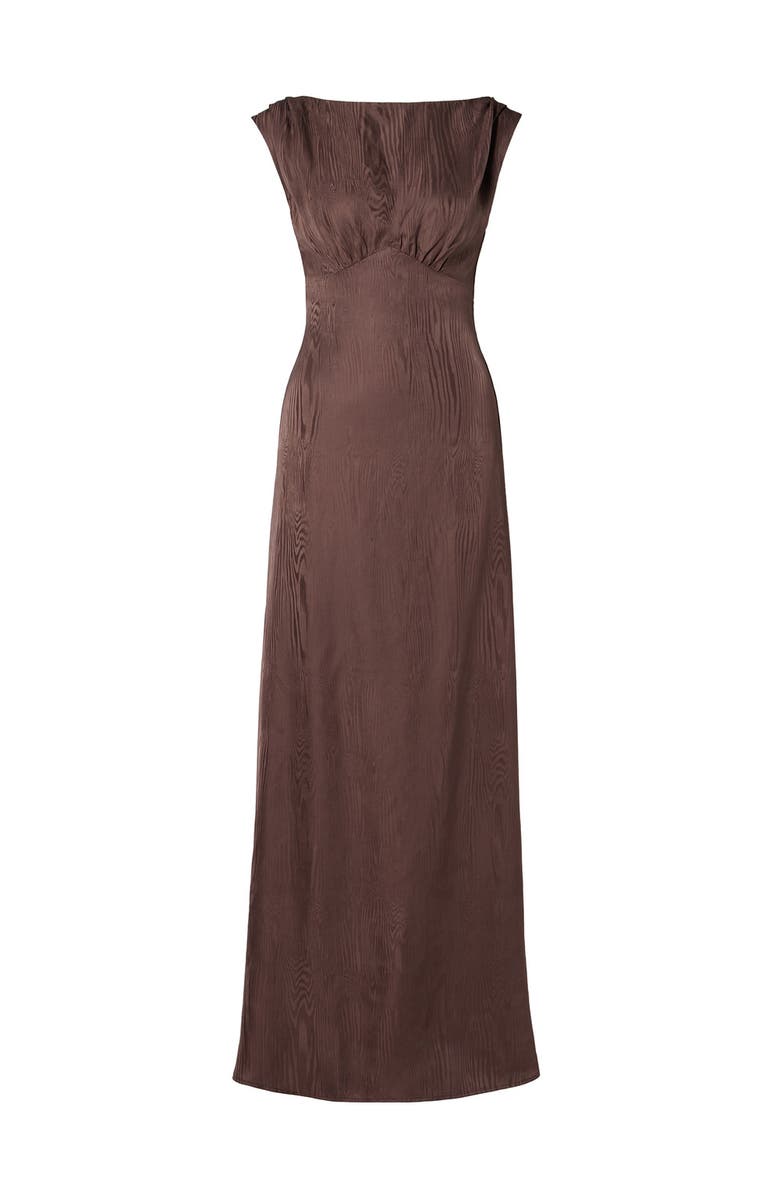 Malina Jacqueline Jacquard Scarf Detailed Dress, Alternate, color, Chocolate