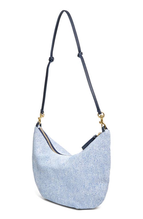 Clare V . Lune Denim Suede Shoulder Bag In Blue