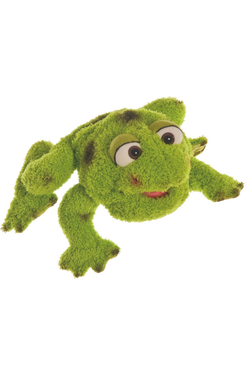 Dennis The Green Frog 10" Plush Hand Puppet, Handmade, Main, color, Green
