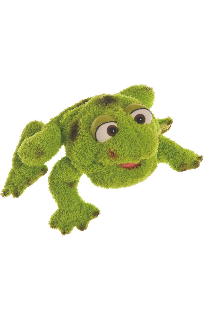 Living Puppets Dennis The Green Frog 10" Plush Hand Puppet, Handmade, Main, color, Green