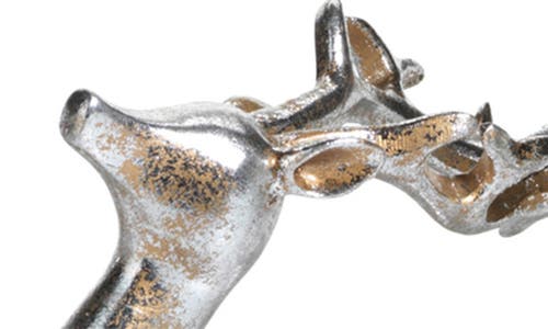Zodax Set Of 6 Decorative Reindeer Figurines In Silver