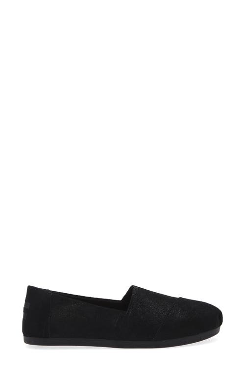 Toms Metallic Suede Classic Slip On Sneaker In Black