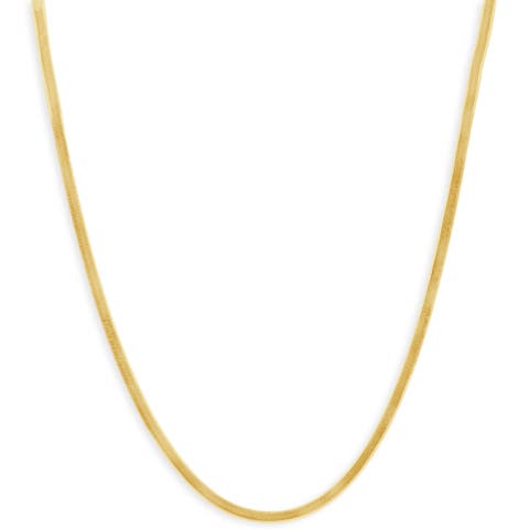 14k Gold Herringbone Necklace Women's 16-18" Chain