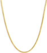 Bliss Diamond 14k Gold Herringbone Necklace Women's 16-18" Chain
