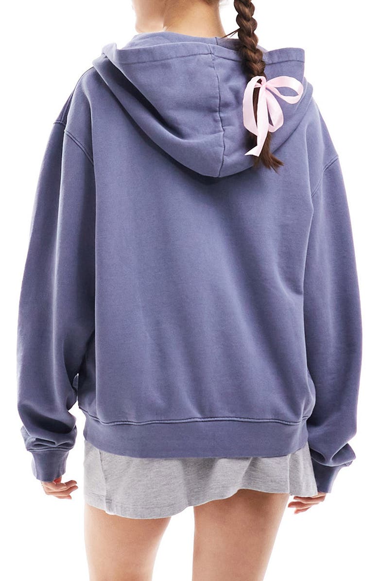 Miss Selfridge New York Washed Zip-Up Hoodie, Alternate, color, 