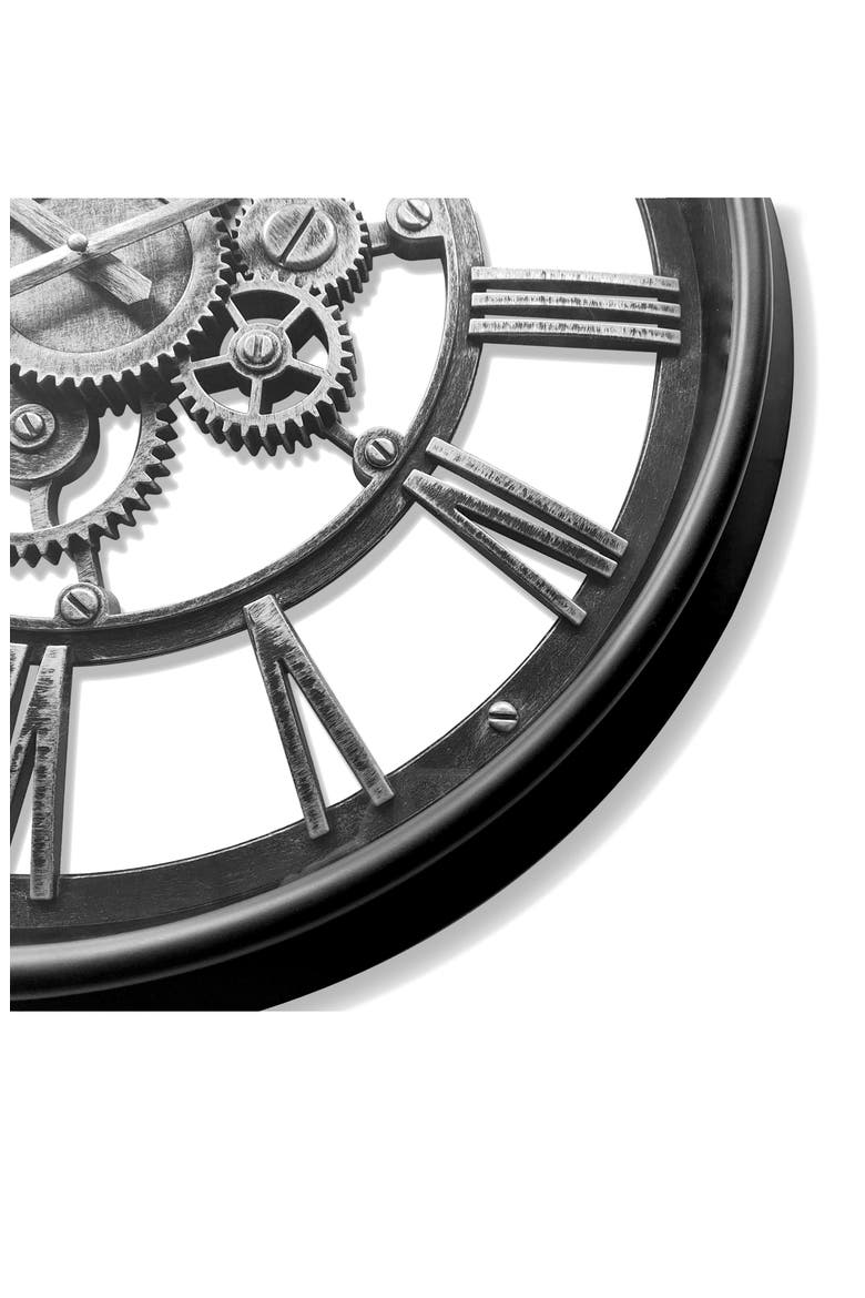 Gears 20 Inch Wall Clock, Alternate, color, BLACK