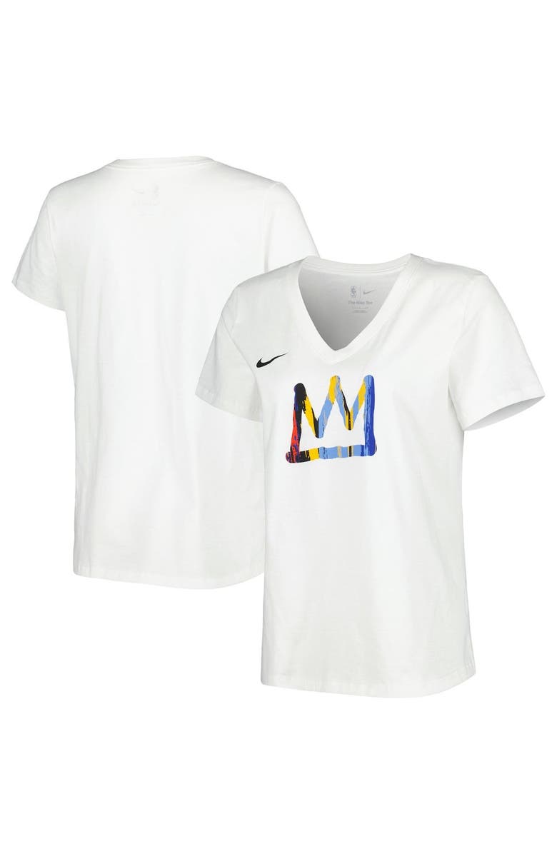 Nike Women's Nike White Brooklyn Nets 2022/23 City Edition Essential V-Neck T-Shirt, Main, color, 