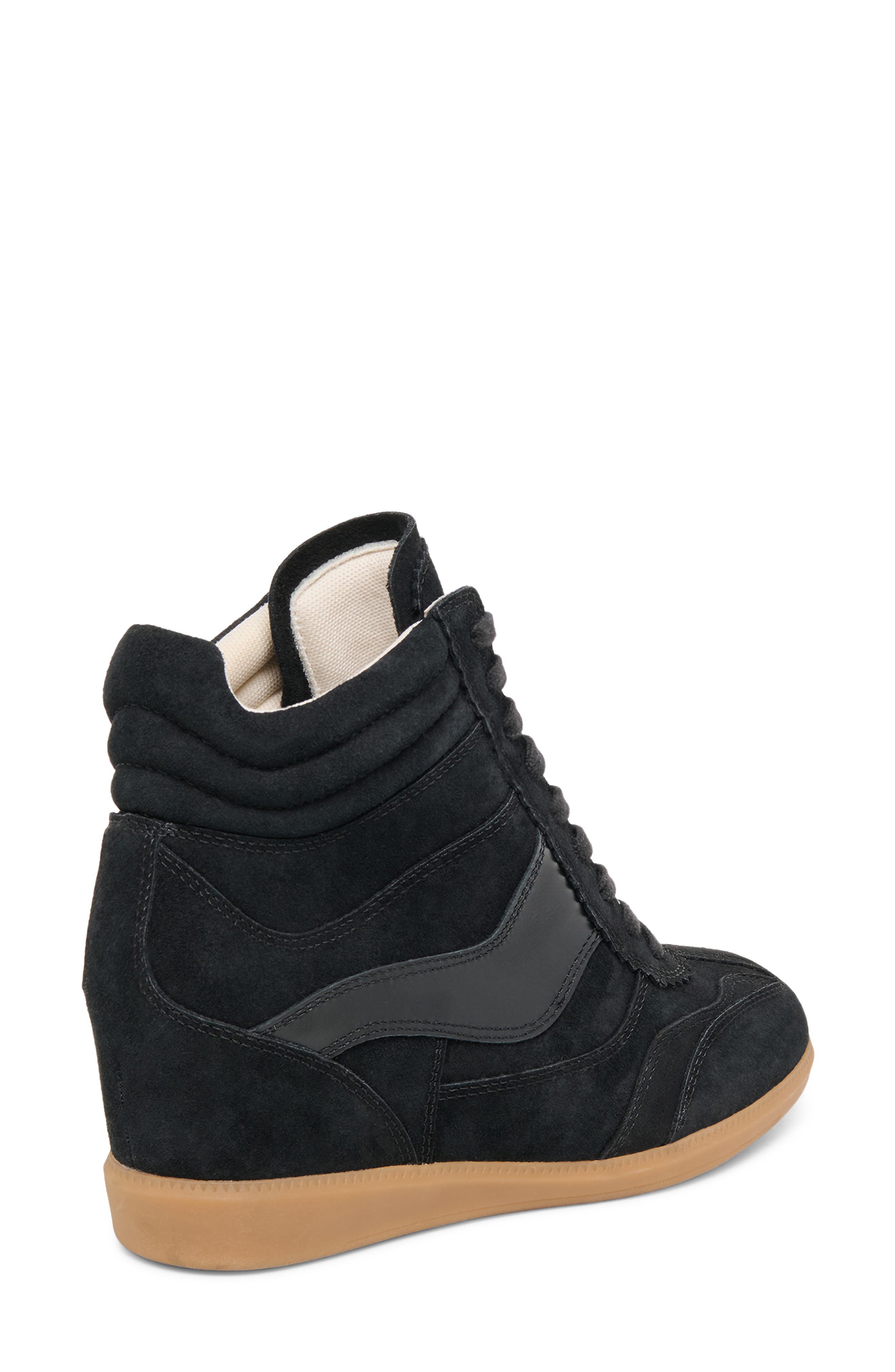 Dolce Vita Issac High Top Wedge Sneaker, Alternate, color, Onyx Suede
