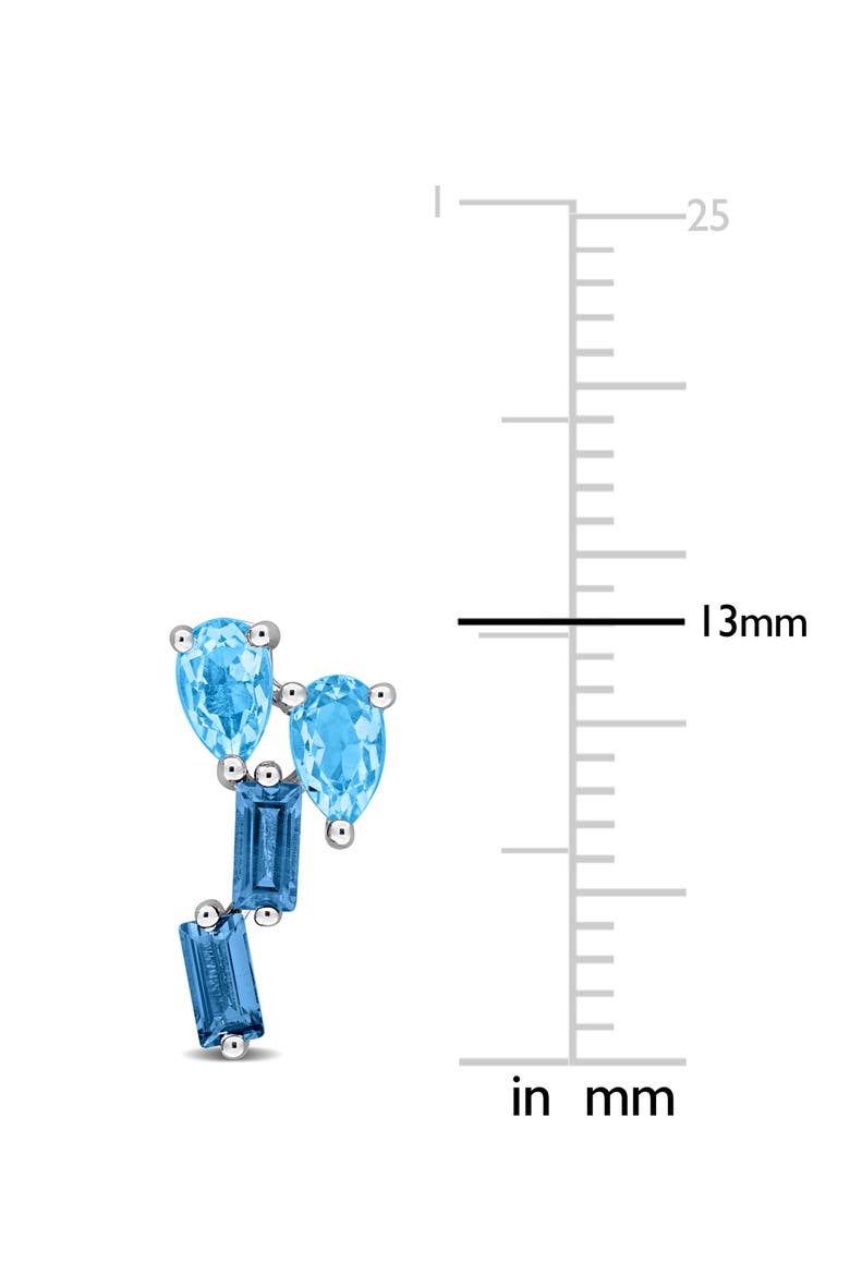 Swiss & London Blue Topaz Cluster Stud Earrings, Alternate, color, BLUE