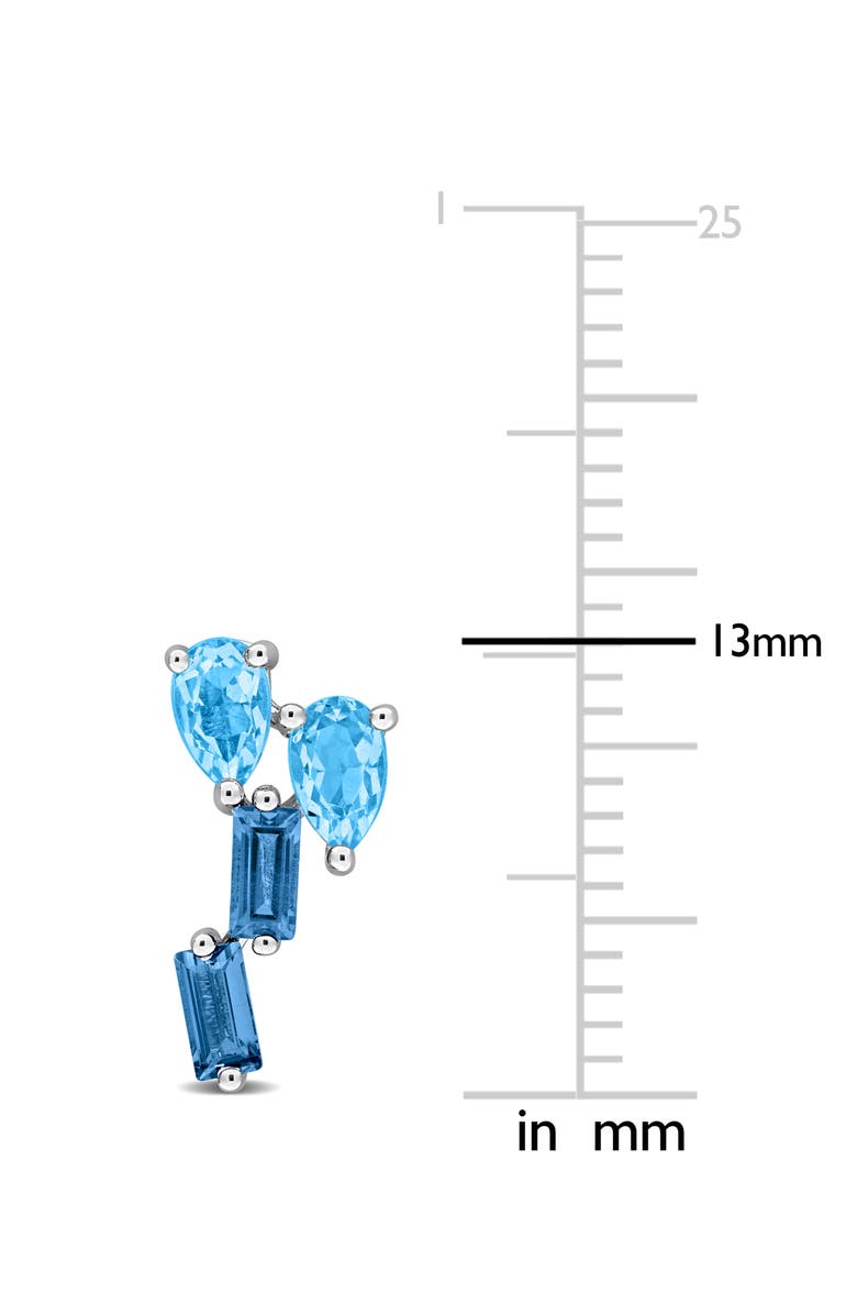 DELMAR Swiss & London Blue Topaz Cluster Stud Earrings, Alternate, color, 