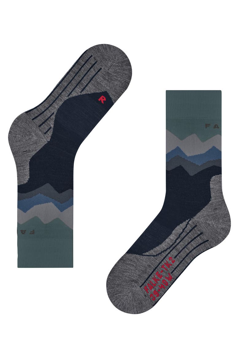 TK2 Explore Crest Hiking Socks, Alternate, color, Marine