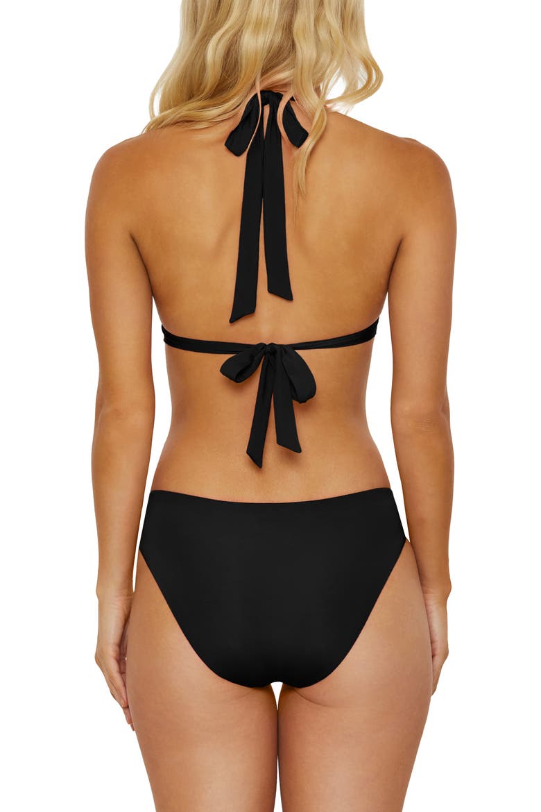 Belmore Beaded Triangle Bikini Top, Alternate, color, BLACK