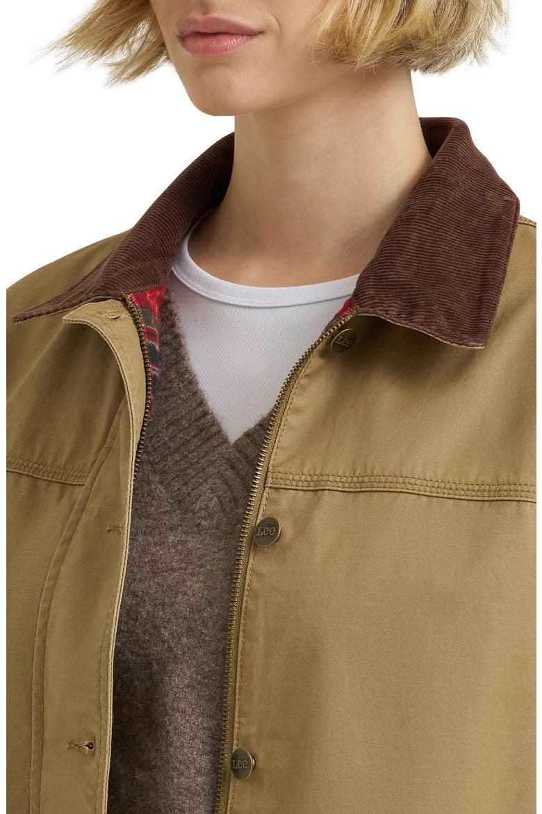 Cotton Chore Coat, Alternate, color, DARK KHAKI