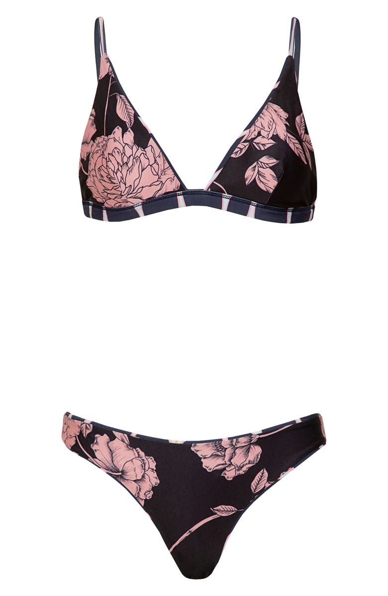 Maaji Ivy Reversible Bikini Top, Alternate, color, Black