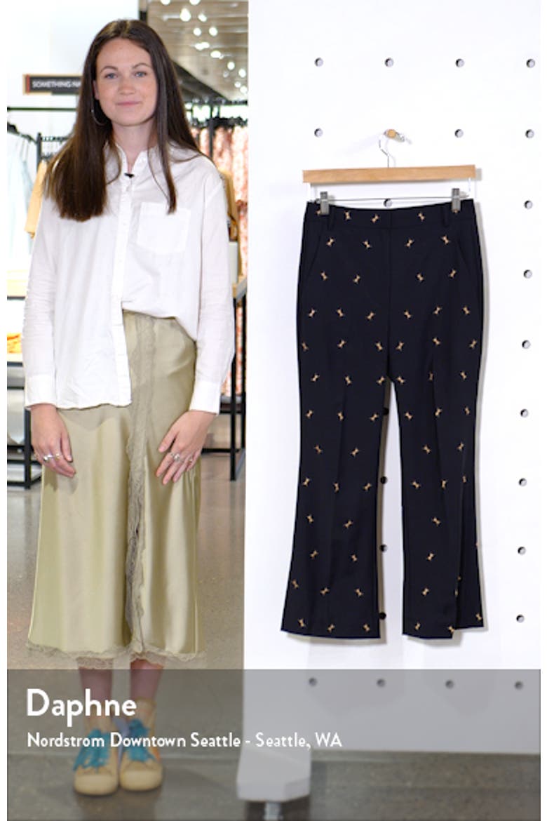Ant Embroidered Crop Flare Pants video