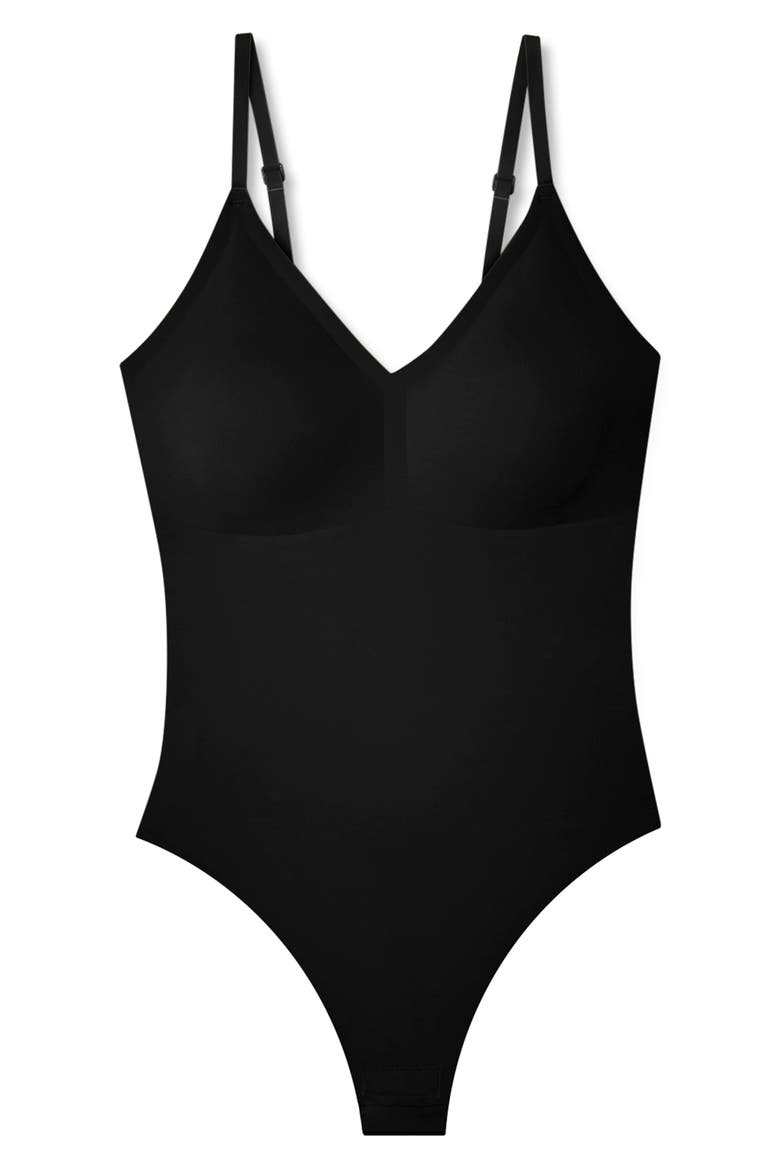 True Body Every Day Smoothing Bodysuit, Alternate, color, BLACK