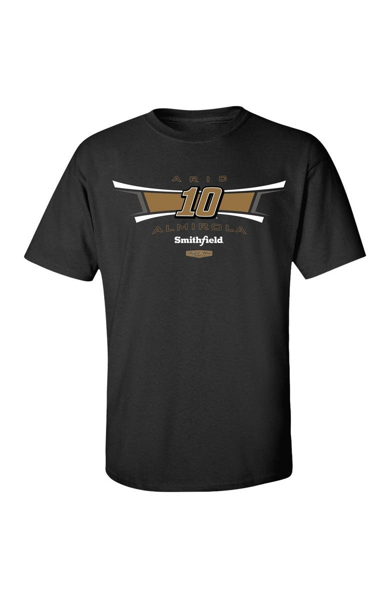 STEWART-HAAS RACING Men's Stewart-Haas Racing Team Collection Black Aric Almirola Lifestyle 2-Spot T-Shirt, Alternate, color, Black