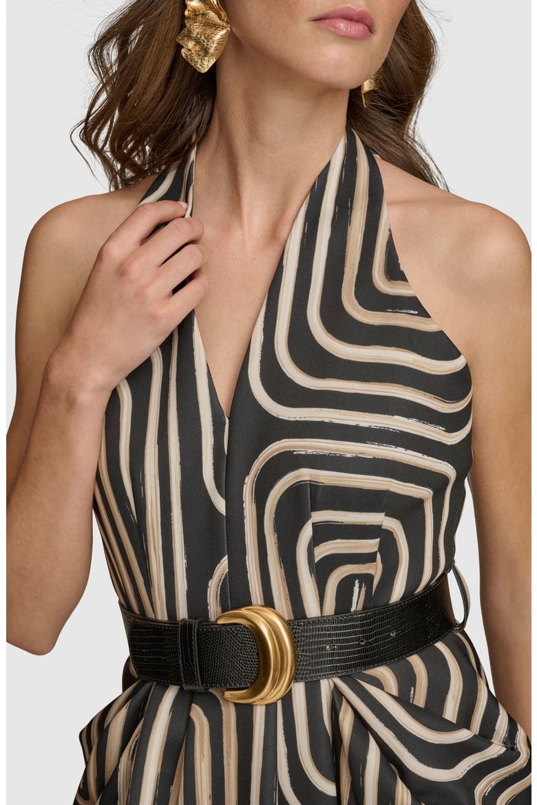 Belted Midi Dress, Alternate, color, BLACK FAWN