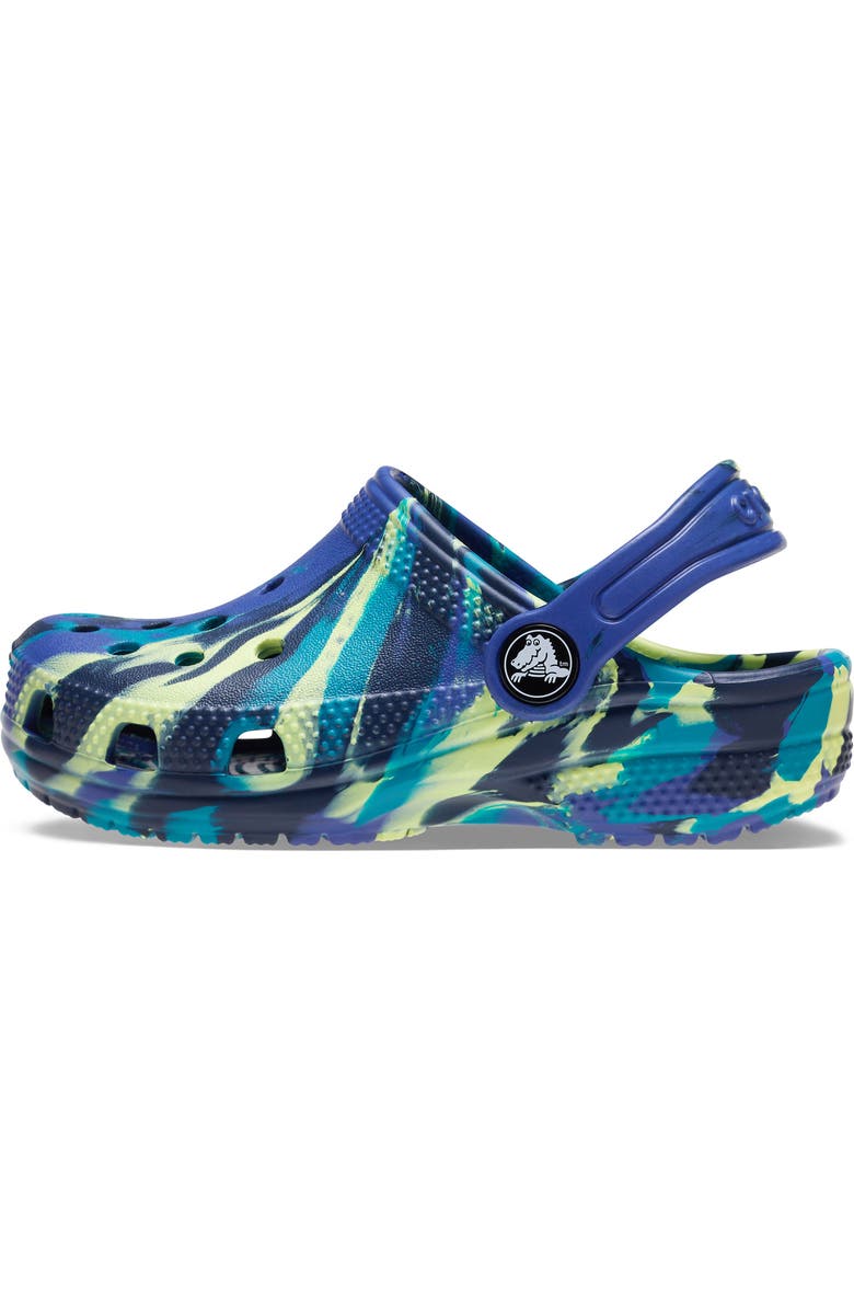 CROCS Kids' Classic Marbled Clog, Alternate, color, Navy/Turbo Teal