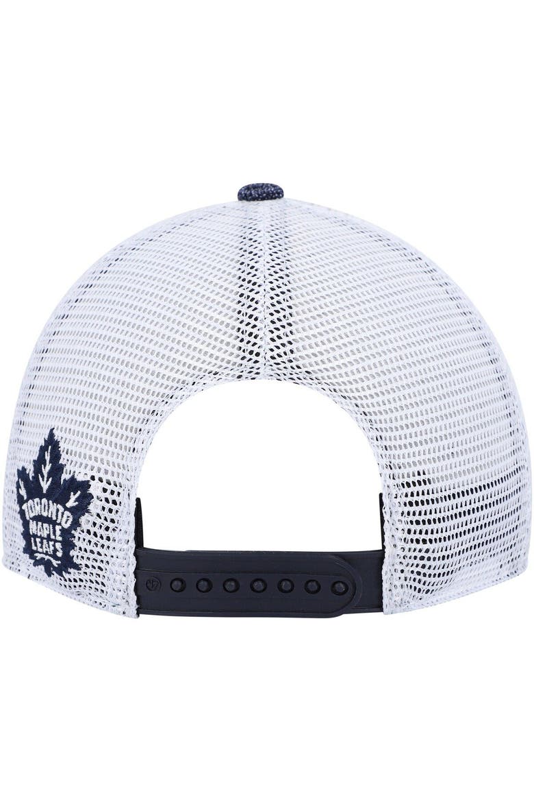 Women's '47 Navy/White Toronto Maple Leafs Encore MVP Trucker Snapback Hat, Alternate, color, Navy