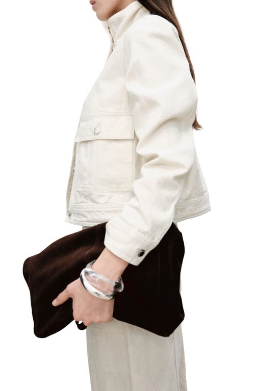 Mango Cotton Button-up Jacket In Off White