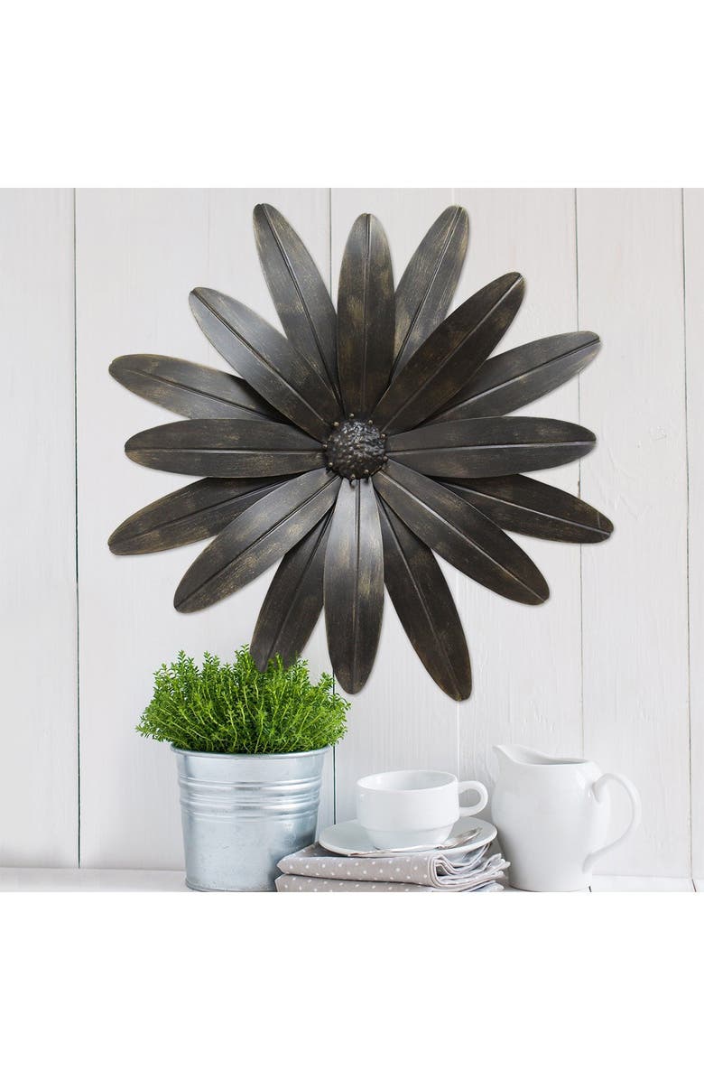 STRATTON HOME DECOR Industrial Flower Metal Wall Decor, Alternate, color, 