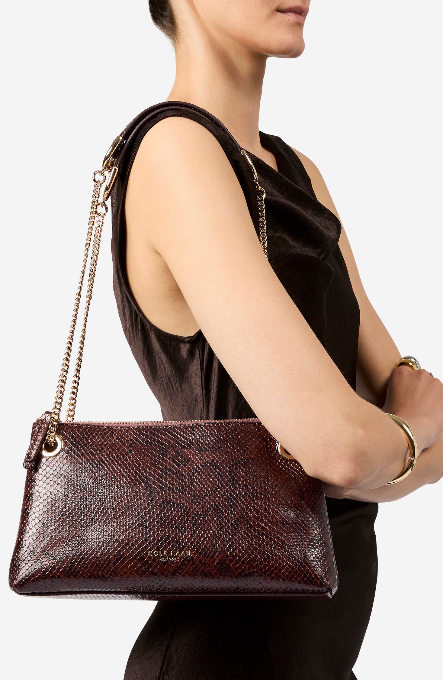 Vivianne Leather Crossbody Bag, Alternate, color, HICKORY SNAKE PRINT