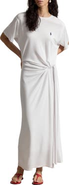 Polo Ralph Lauren Logo Detail Side Twist T-Shirt Dress