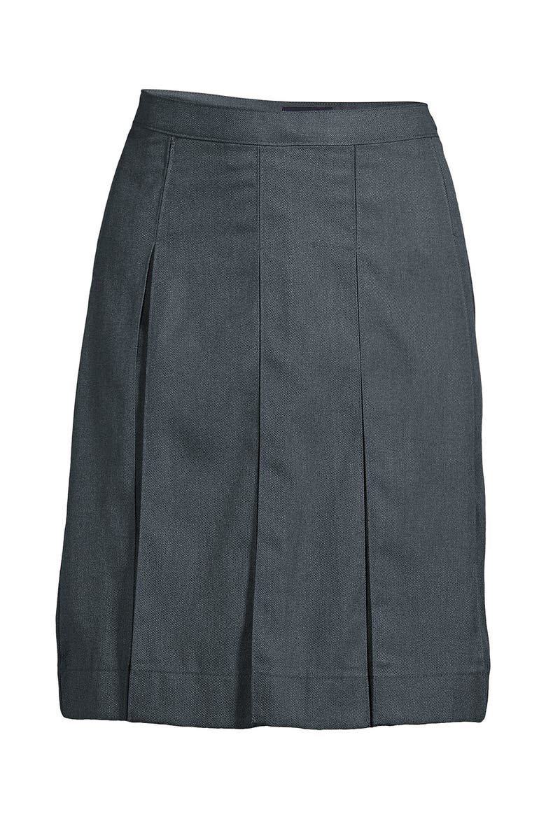 School Uniform  Solid Box Pleat Skirt Above Knee, Alternate, color, Haze Gray