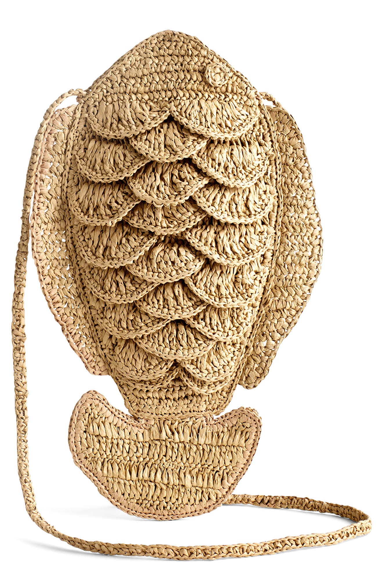 Madewell Handwoven Fish Crossbody Bag, Main, color, Natural Multi