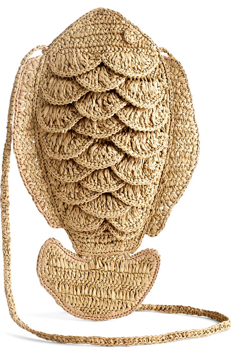 Madewell Handwoven Fish Crossbody Bag, Main, color, Natural Multi