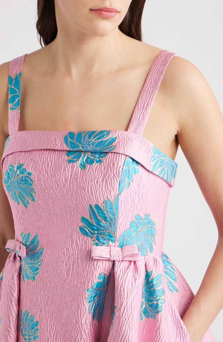 Lilly Pulitzer<sup>®</sup> Rissy Metallic Floral Jacquard Dress, Alternate, color, Conch Shell Pink Jungle
