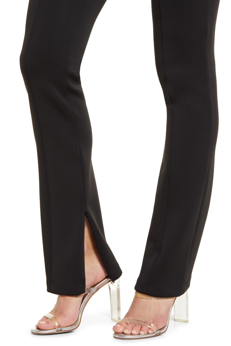 Zip Hem Scuba Knit Pants, Alternate, color, BLACK001