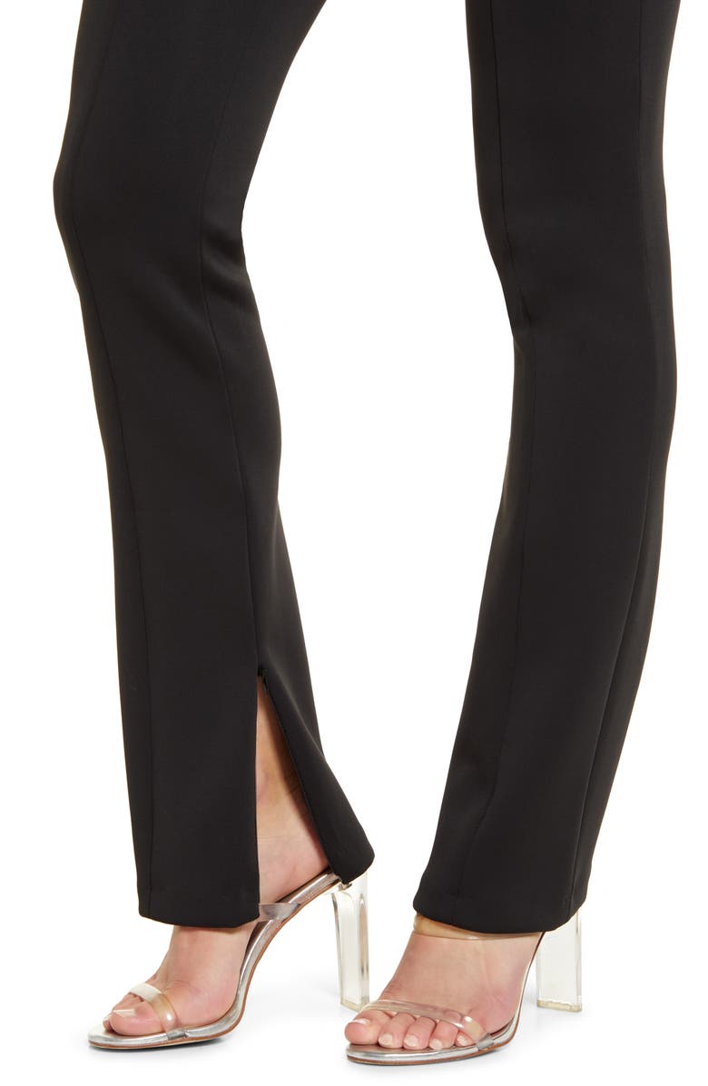 Good American Zip Hem Scuba Knit Pants, Alternate, color, Black001