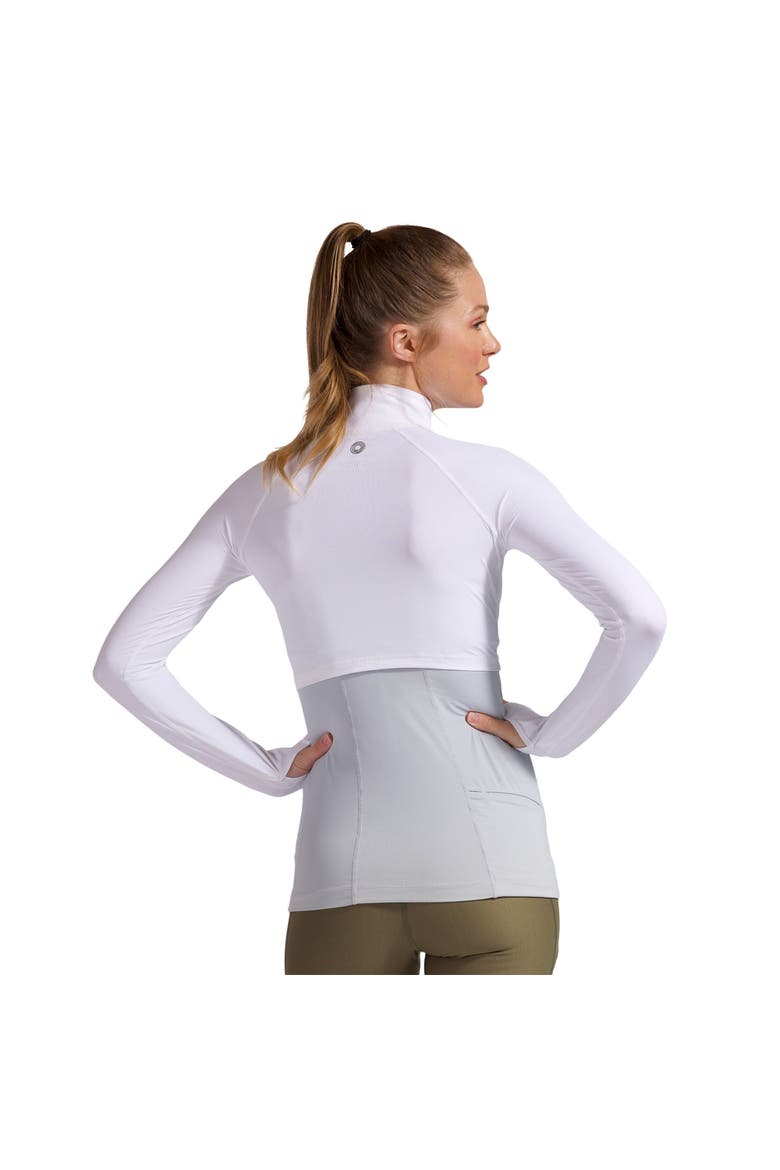 Women's Long Sleeve Full Zip Crop Top Sun Shirt for UV Protection, Alternate, color, White
