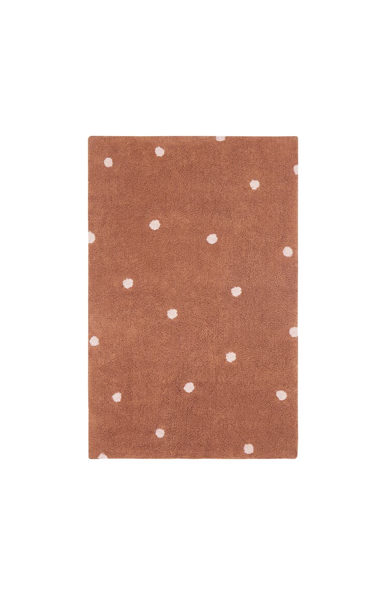 Lorena Canals Washable Rug Mini Dot, Main, color, Chestnut, Natural